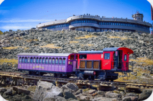photo of the Cog Railway at the top of Mount Washington