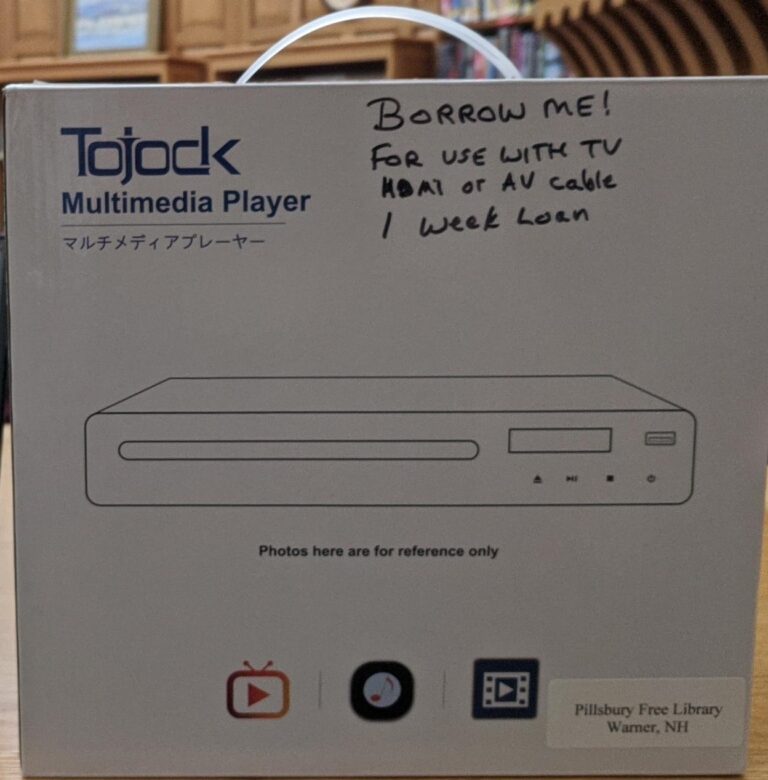 Image of a box containing a portable DVD player