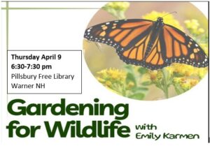 Ad for a program on Gardening for wildlife, April 9, 2026